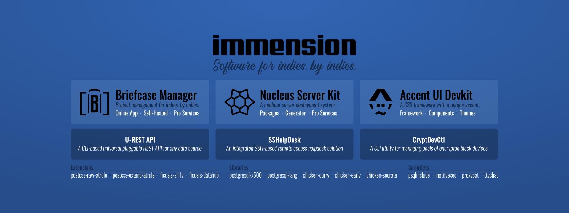 Immension Software Craftmanship — For indies, by indies.